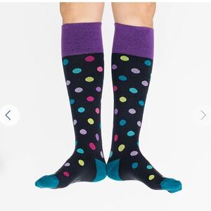 Dr. Segal’s Polka Dot Multi Color Cotton Energy Compression Socks SMALL W5-7